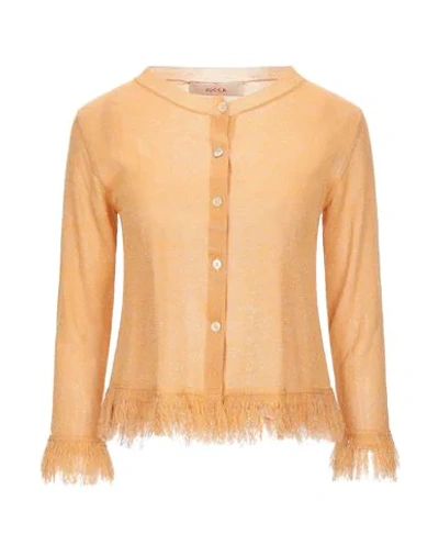 Shop Jucca Woman Cardigan Ocher Size M Viscose, Polyamide, Polyester In Yellow