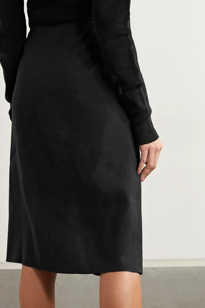 Shop Jacquemus Cutout Hemp-blend Skirt In Black