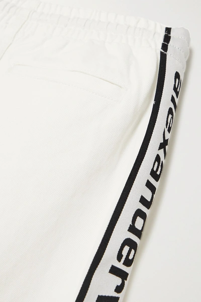 Shop Alexander Wang Striped Denim Track Pants In White
