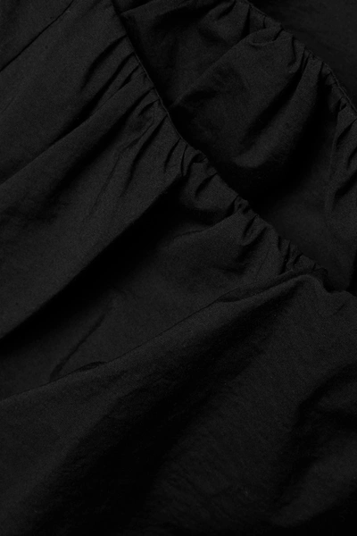 Shop Jacquemus Ruched Cotton-blend Poplin Shirt In Black