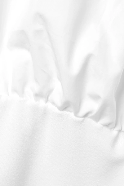 Shop Valentino Cotton-poplin And Jersey Bodysuit In White