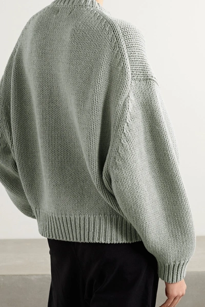 Shop Bassike Oversized Cotton And Merino Wool-blend Sweater In Gray