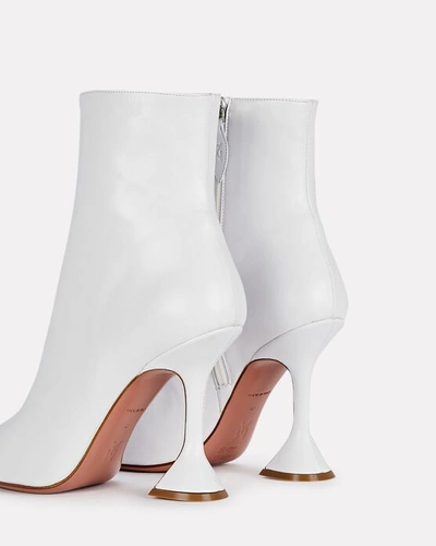 Shop Amina Muaddi Giorgia Leather Ankle Boots In White