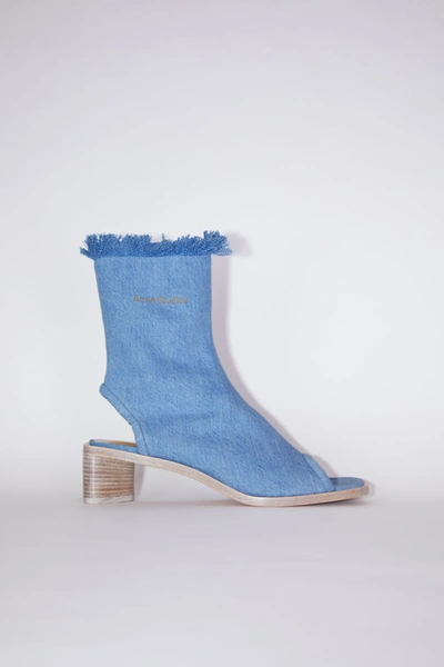 Shop Acne Studios Denim Sandals Blue/ecru