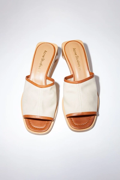 Shop Acne Studios Slip-on Sandals Ecru/beige