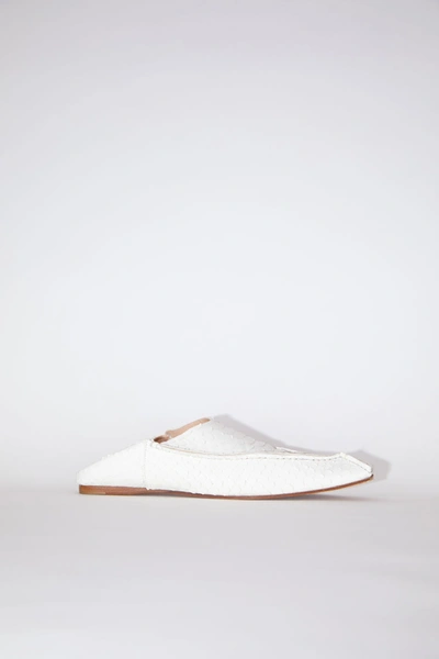 Shop Acne Studios Leather Slippers Off White