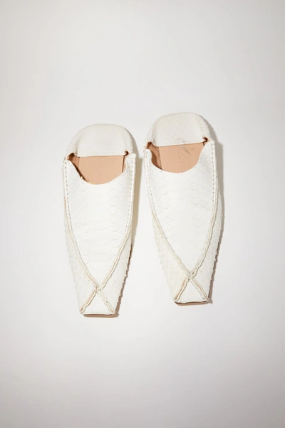 Shop Acne Studios Leather Slippers Off White