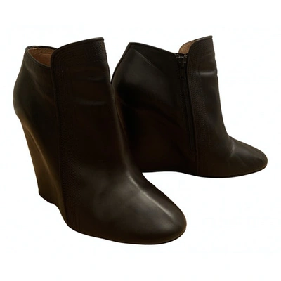 Pre-owned Lemaire Leather Ankle Boots In Black