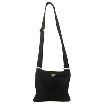 Pre-owned Prada Re-nylon Cloth Crossbody Bag In Black