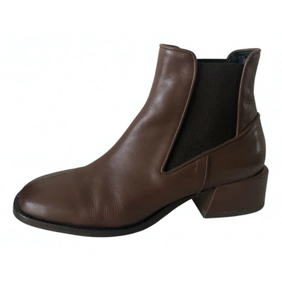Pre-owned Tibi Brown Leather Ankle Boots