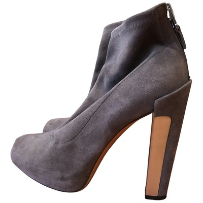 Pre-owned Brian Atwood Ankle Boots In Grey