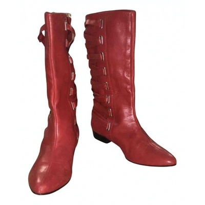 Pre-owned Marc Jacobs Red Leather Boots