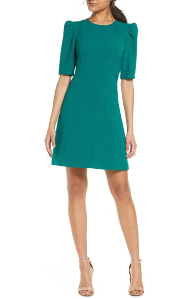 Shop Eliza J Puff Sleeve Shift Dress In Green