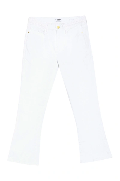 Shop Frame Le Crop Mini Bootcut Braided Waist Jeans In Blanc