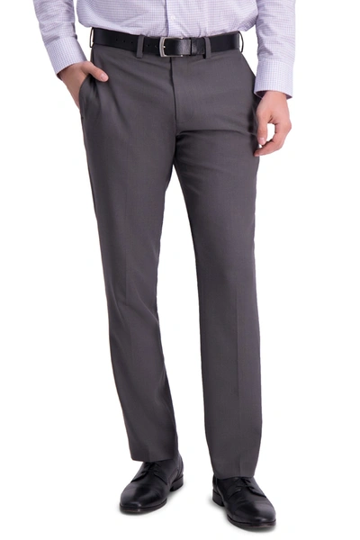 Shop Louis Raphael Solid Flat Front Slim Fit Dress Pants In Dk Grey