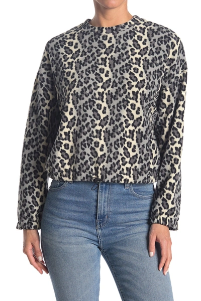 Shop Abound Cozy Fleece Sweatshirt In Black Giada Leopard