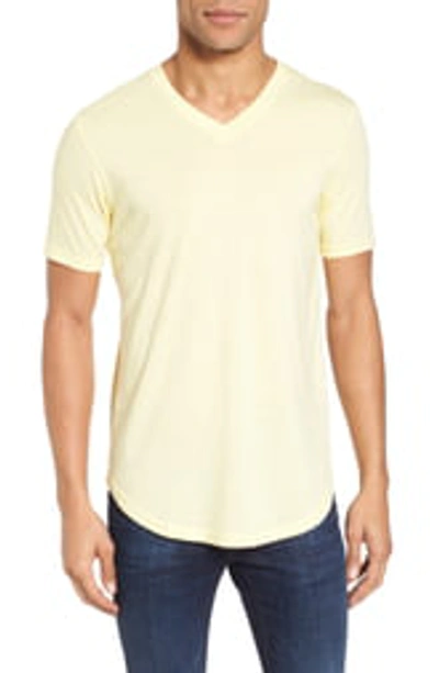 Shop Goodlife Scallop Triblend V-neck Slim Fit T-shirt In Popcorn