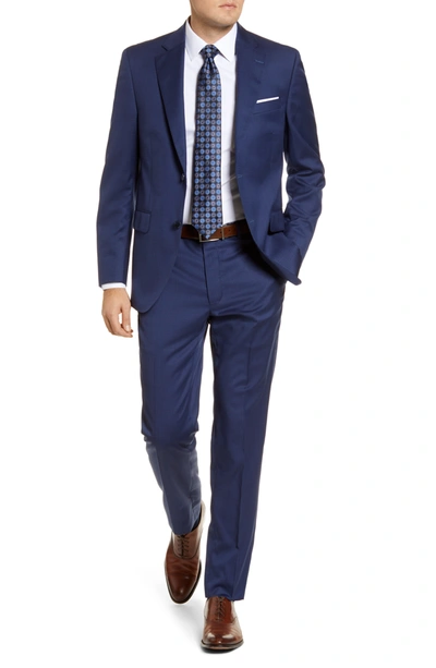 Shop Peter Millar Flynn Classic Fit Check Wool Suit In Blue