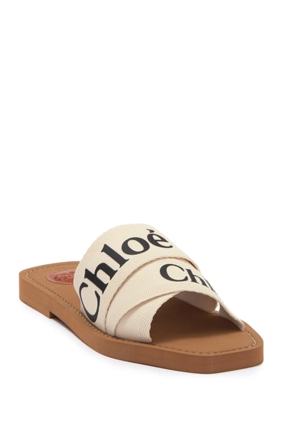 Shop Chloé Logo Slide Sandal In White