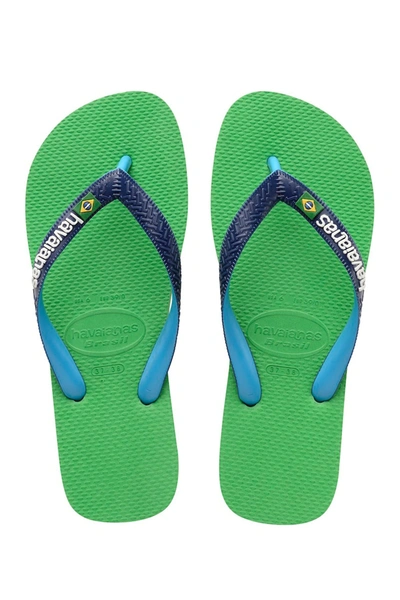 Shop Havaianas Brazil Mix Flip Flop Sandal In Green Leaf