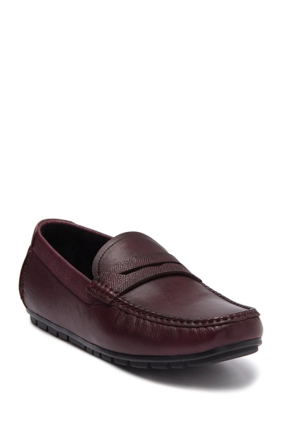 Shop Zanzara Ryker Leather Penny Loafer In Wine