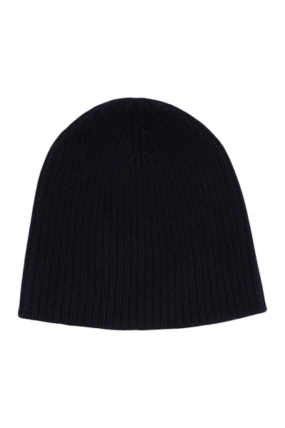 Shop Portolano Cashmere Ribbed Beanie In Unfrm Navy