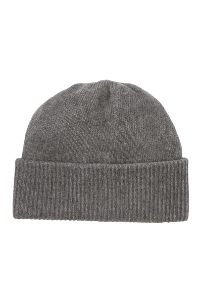 Shop Portolano Cashmere Rib Hat In Medium Hth Grey