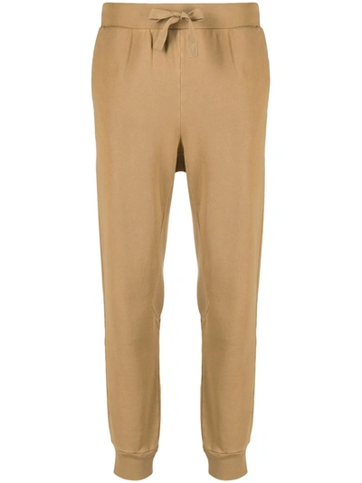 Shop Frame Drawstring Organic Cotton Joggers In Neutrals