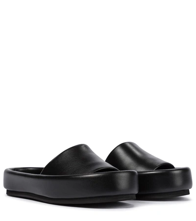 Shop Khaite Venice Leather Slides In Black