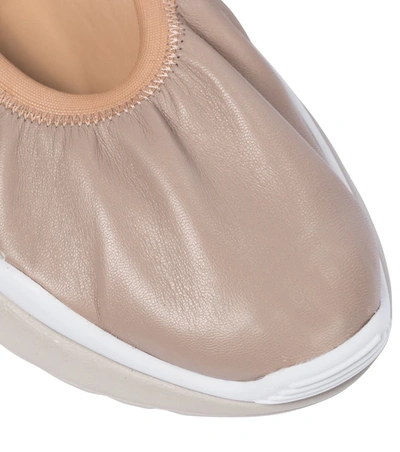 Shop Chloé Sonnie Leather Ballet Flats In Pink