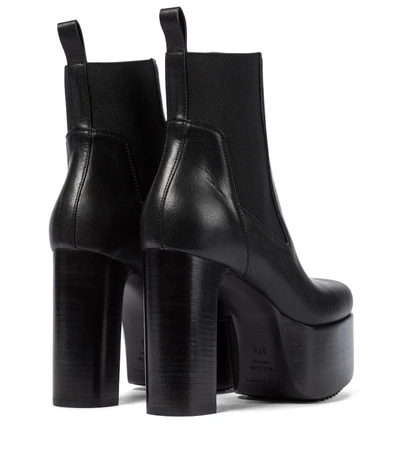 Shop Rick Owens Kiss 65 Leather Platform Ankle Boots In Black