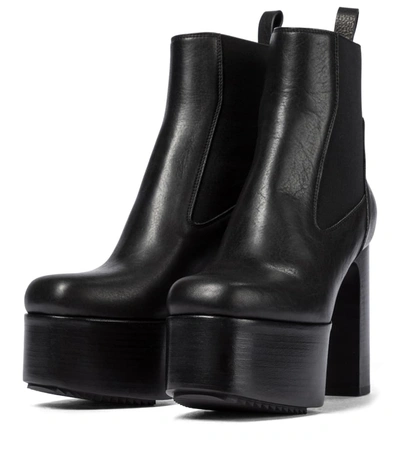 Shop Rick Owens Kiss 65 Leather Platform Ankle Boots In Black