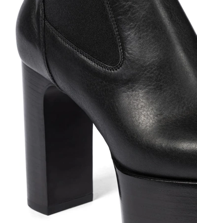 Shop Rick Owens Kiss 65 Leather Platform Ankle Boots In Black