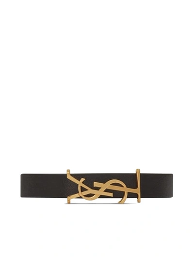 Shop Saint Laurent Ysl Bracelet In Black