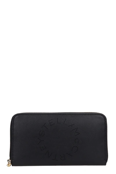 Shop Stella Mccartney Wallet In Black Faux Leather In Nero