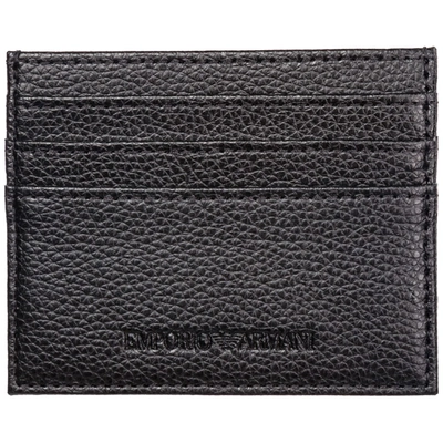 Shop Emporio Armani Space Plein Credit Card Holder In Nero