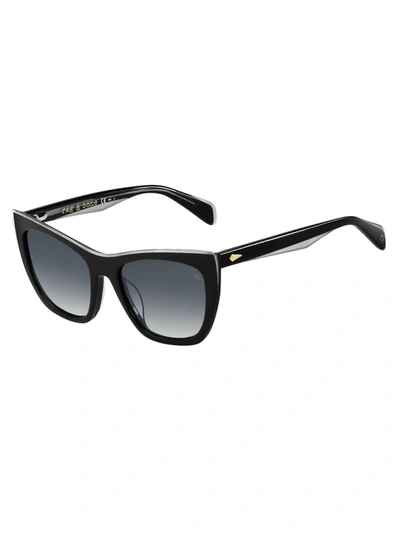 Shop Rag & Bone Rnb1039/g/s Sunglasses In O Black Grey