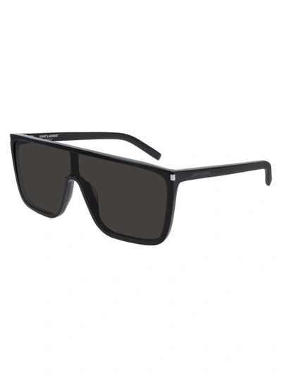 Shop Saint Laurent Sl 364 Mask Ace Sunglasses In Black Black Black