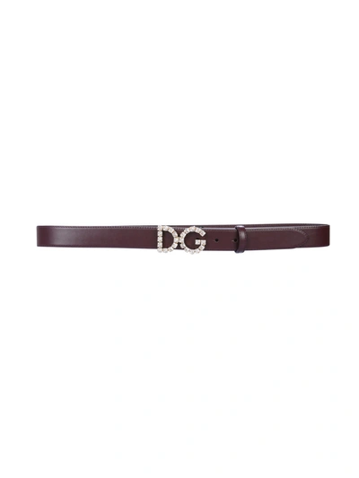 Shop Dolce & Gabbana Leather Belt In Vinaccia