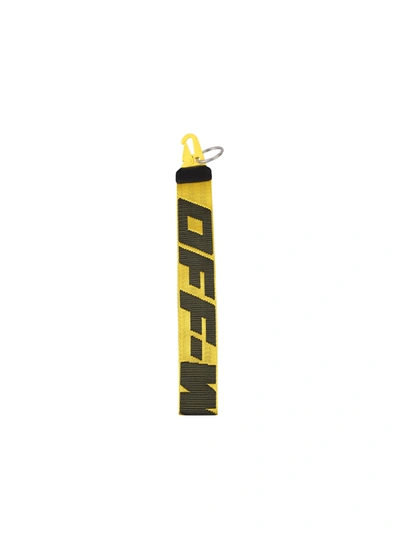 Shop Off-white Branded Keychain In Yellow