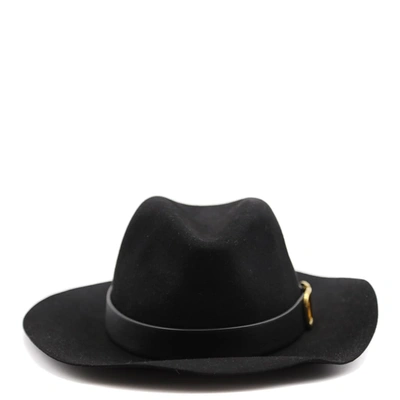 Shop Valentino Black Vlogo Signature Wide Brim Hat In Nero