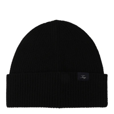 Shop Fay Ribbed Wool Hat With Logo Patch