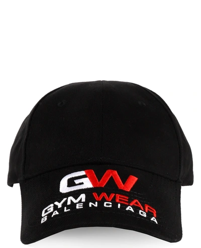 Shop Balenciaga Black Gym Wear Cap In Nero