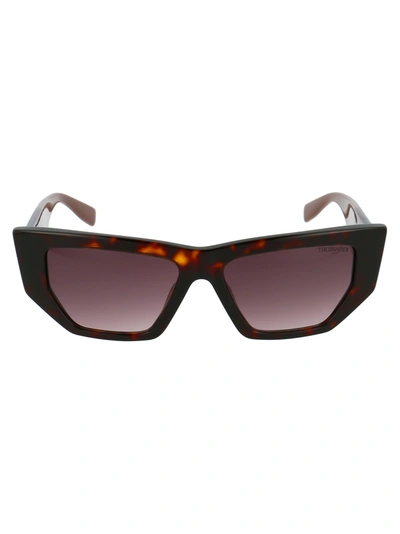 Shop Trussardi Str377v Sunglasses In 0909 Havana