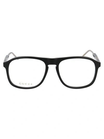 Shop Gucci Gg0844o Glasses In 001 Black Black Transparent