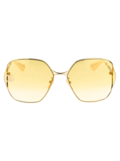 Shop Gucci Gg0818sa Sunglasses In 004 Gold Gold Yellow