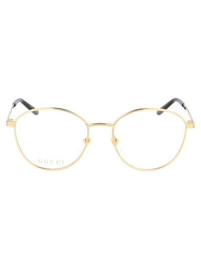 Shop Gucci Gg0806o Glasses In 004 Gold Gold Transparent