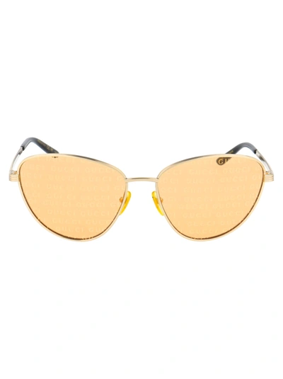 Shop Gucci Gg0803s Sunglasses In 004 Gold Gold Orange