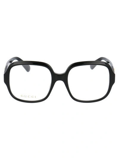 Shop Gucci Gg0799o Glasses In 001 Black Black Transparent