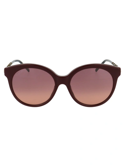 Shop Gucci Gg0653s Sunglasses In 003 Burgundy Gold Violet